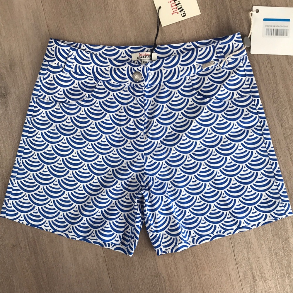 Jean Paul Gaultier/ Jr Gaultier blue & white patterned shorts. Kids/girls 12